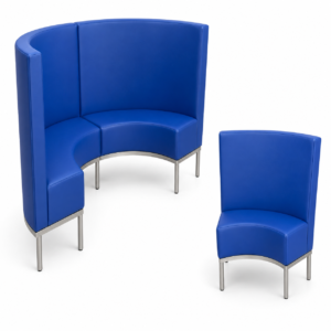 Blue Metropolitan-Radius Modular High-Back Curved Banquette - FOH-CBCK30
