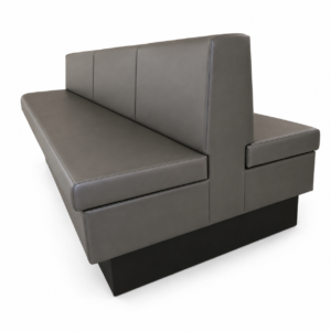 Charcoal Gray Double-Sided Plain-Back Commercial Dining Booth - FOH-CBCK33