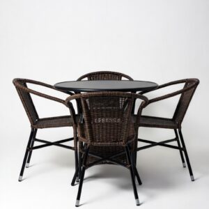 Juego de comedor tipo bistró de ratán clásico Veranda - FOH-MJT-CZ-3013