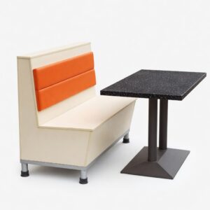 Accent-Channel Modern Two-Tone Commercial Dining Booth & Table Set - FOH-CBCK08