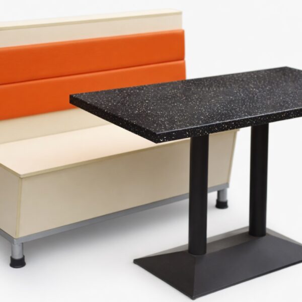 Accent-Channel Modern Two-Tone Commercial Dining Booth & Table Set ...