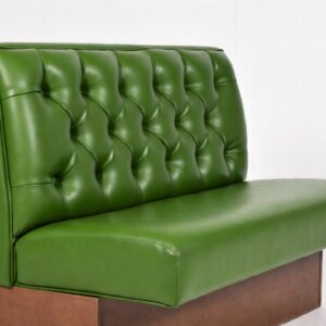Olive Green & Teak Tufted Commercial Dining Banquette - FOH-CBCK66