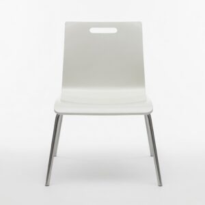 FOH-RC144 - White Glossy Bentwood Plywood Chair for Studio Office