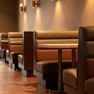 Linear-Channel Modern Commercial Dining Booth & Table Set - FOH-CBCK52