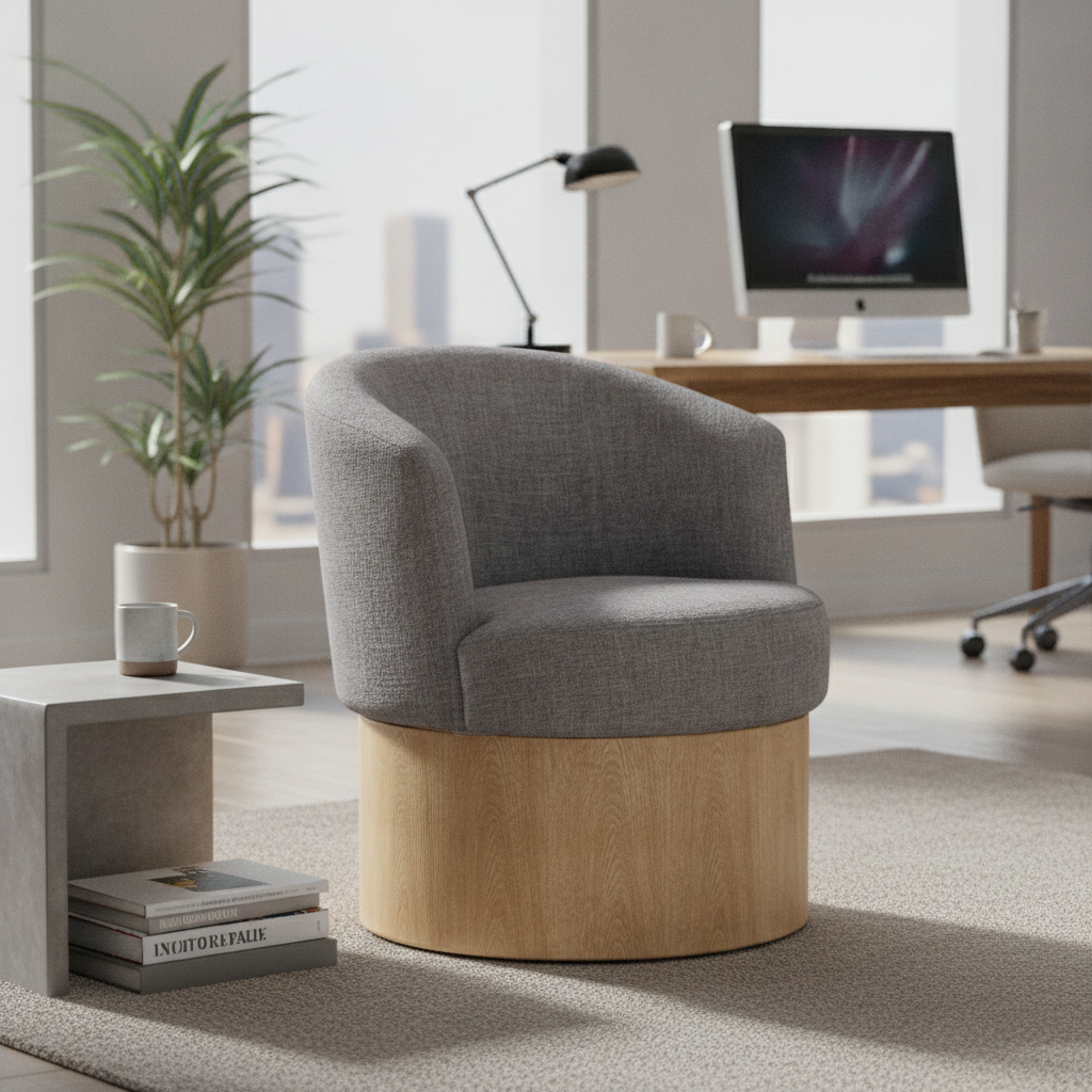 Heathered Grey Fabric Armchair - FOH-SA11-2018