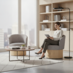 Heathered Grey Fabric Armchair - FOH-SA11-2018