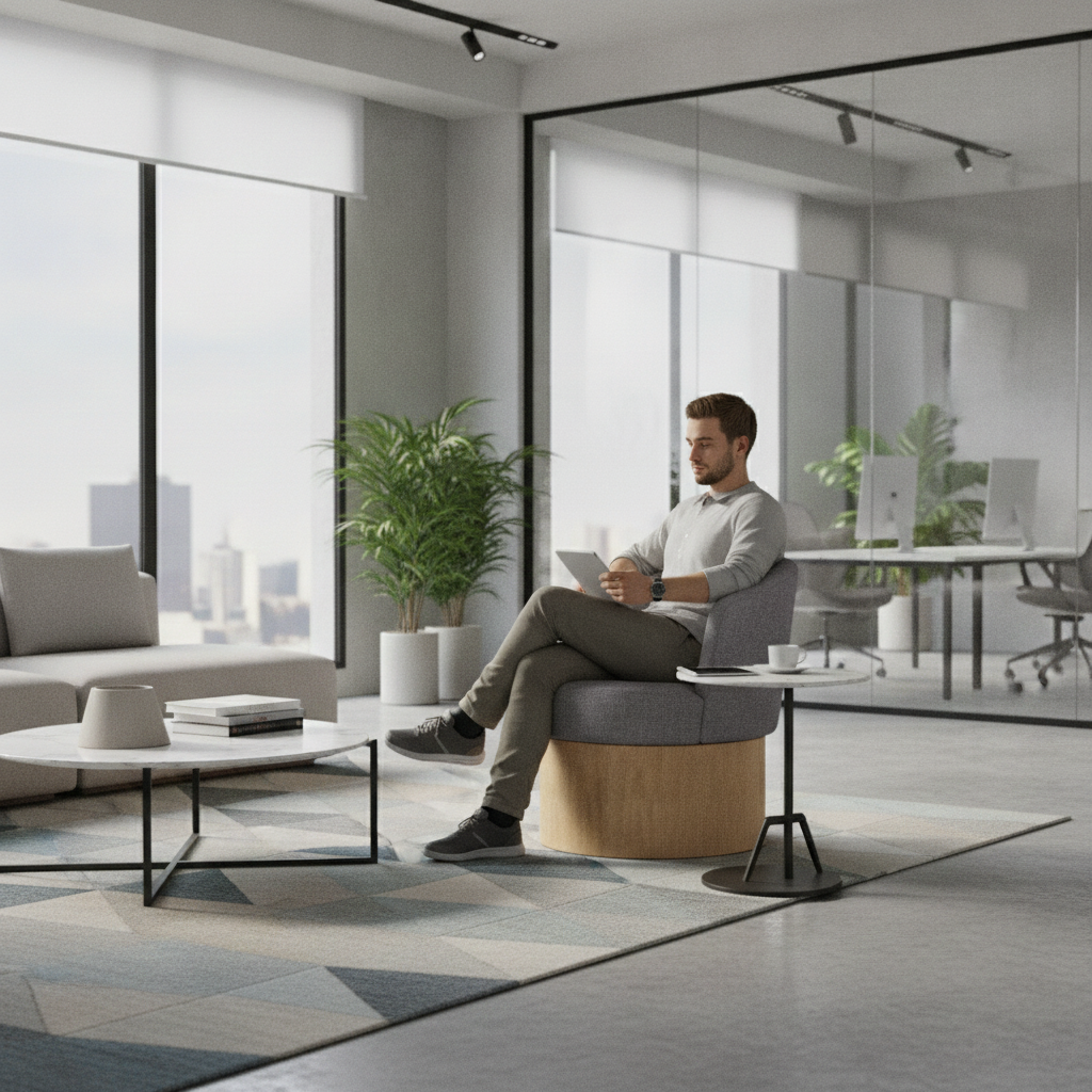 Heathered Grey Fabric Armchair - FOH-SA11-2018