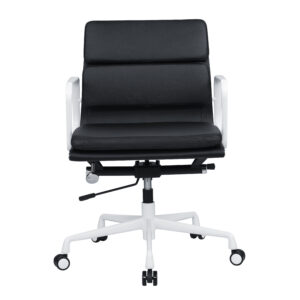 Mid-Back Executive Chair – Soft-Pad Management Chair with Arctic White Frame