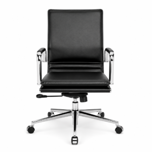 Zenith "Director" Mid-Back Designer Chair – Ribbed Management Task Chair with Polished Chrome Frame & Precision Tilt-Lock