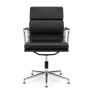 Mid-Back Designer Management Chair – Soft-Pad Executive Chair in Obsidian Black
