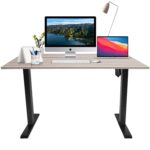 Black frame sit stand desk