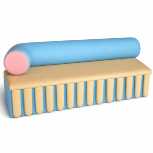 Neo-Memphis Pastel Column Lounge Banquette - FOH-P21S31