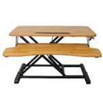 Bamboo Intelligent Sit Stand Desktop Laptop Convertible Desk