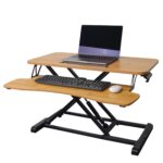 Bamboo Intelligent Sit Stand Desktop Laptop Convertible Desk