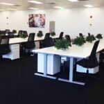 FOH-WZ001W sit and Standing Desk Workstation workspace example 1