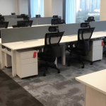 FOH-WZ001W sit and Standing Desk Workstation workspace example 2