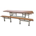 FOH-CBC03 - Stainless Steel Food Court Bench with Connecting Table