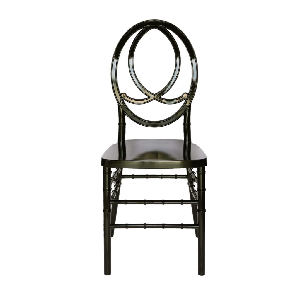 Resin PP Event Wedding Chair in Black Color with Oval Backrest | FOH-CH003B