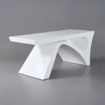 FH-ED-GD01 White Glossy Modern Executive Office Desk