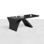 FH-ED-GD02 - Glossy Black Modern Executive Desk