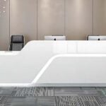 FH-RD0327 - White Modern Office Reception Desk Front LED Strip