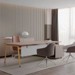 FOH-JM-PG38 - Splayed Metal Legs Executive Desk