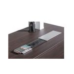 FOH-JM-PG46 - Ebony Veneer Electric Lifting Executive Table wire management and mobile charger