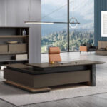 FOH-WW-PG01 - L Shaped Dark Executive Desk Panel Base