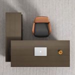FOH-WW-PG01 - L Shaped Dark Executive Desk Panel Base top view