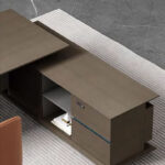 FOH-WW-PG01 - L Shaped Dark Executive Desk side cabinet