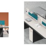 FOH-WW-PG41 Fresh Color Modern Office Workstation fresh colored privacy baffles