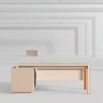 FOH-WW-PG54 - L Shaped Straight Leg Modular Executive Desk front view