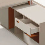 FOH-WW-PG54 - L Shaped Straight Leg Modular Executive Desk storage cabinet