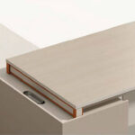 FOH-WW-PG54 - L Shaped Straight Leg Modular Executive Desk top detail