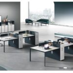FOH-WW-PG75 Modern Deep Gray & White Workstation