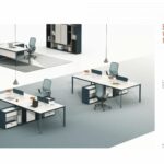 FOH-WW-PG75 Modern Deep Gray & White Workstation for 4s