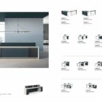 FOH-WW-PG75 Modern Deep Gray & White Workstation reception desk