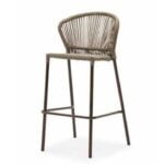 FOH-EASE-7 French Bistro PE Rattan Black Rope Teslin Outdoor Jute Color barstool