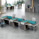 FOH-WW-PG57 - Purple Wood, Khaki, White Stone Pattern Metallic Legged Workstation Tall Drawers Section