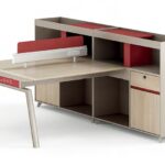 FOH-WW-PG62- Concave Edged Camphor Wood Workstation Tall Side Storage 2 seater