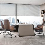 FOH-SOCJAN25-005 Dorsal Veneered Black Leather Upholstered Executive Office Chairs main