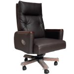 FOH-SOCM25-003 Reclining Executive Leather Office Chair with Wood Finish