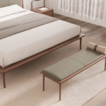 Olive Wooden Bed for Villa, Apartment, Airbnb Bedroom - FOH-VABJ25-002 footer view
