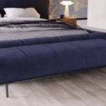 Blue Wooden Bed for Villa, Apartment, Airbnb Bedroom - FOH-VABJ25-003 footer view