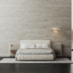 Wooden Light Bed for Villa, Apartment, Airbnb Bedroom - FOH-VABJ25-005
