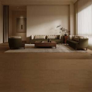 Minimalist Olive Green Sofa Set with Solid Wood Coffee Table for Villa, Apartment & Airbnb – FOH-VABJ25 019