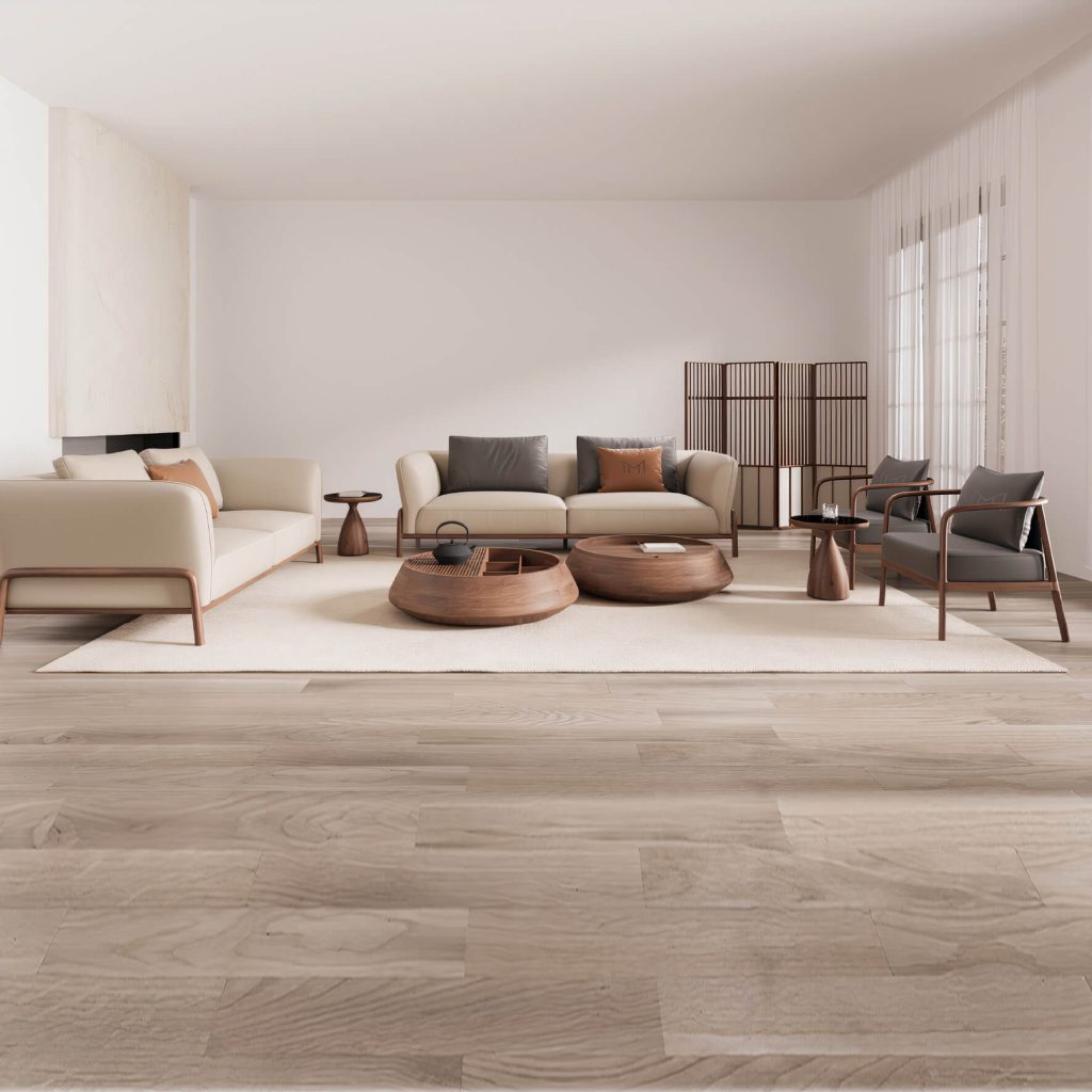 Beige and Grey Wood Modern Living Room Sofa Set