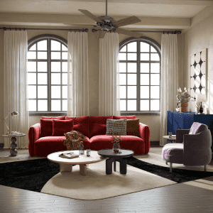 Modern Multi Color Velvet Sofa Set with Mauve Accent Chair & Nested Coffee Tables for Villas, Apartments & Airbnb – FOH-VABJ25 024