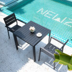 Weather-resistant outdoor armchair for deck or backyard use