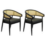 Curved Back Rattan Dining Chairs